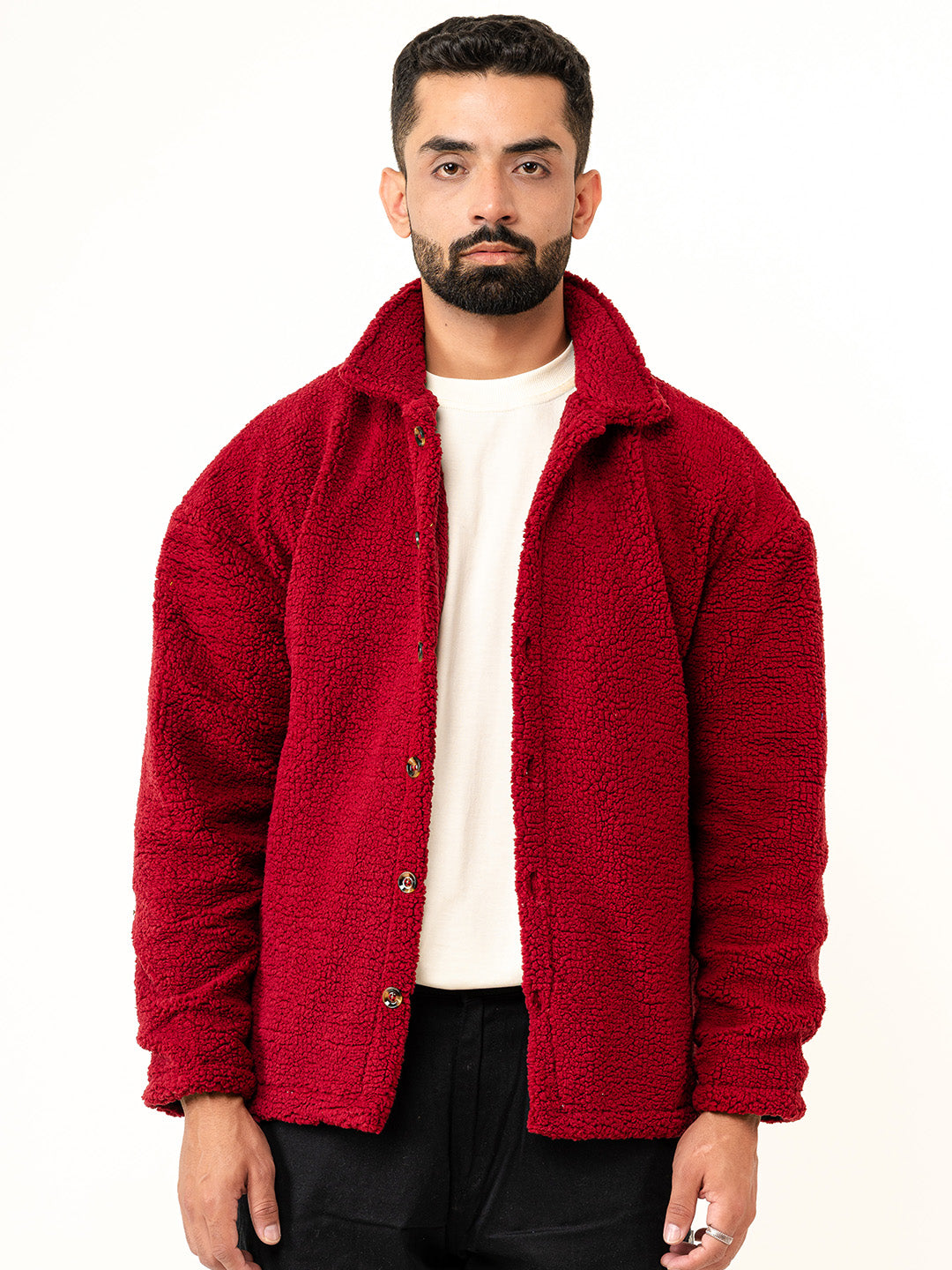 Maroon Fleece Sherpa Jacket