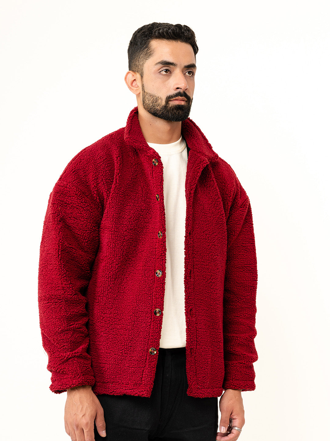 Maroon Fleece Sherpa Jacket