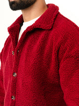 Maroon Fleece Sherpa Jacket