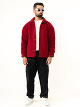 Maroon Fleece Sherpa Jacket