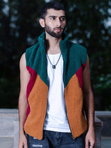 Multi Color Block Fleece Sherpa Jacket (Unisex)