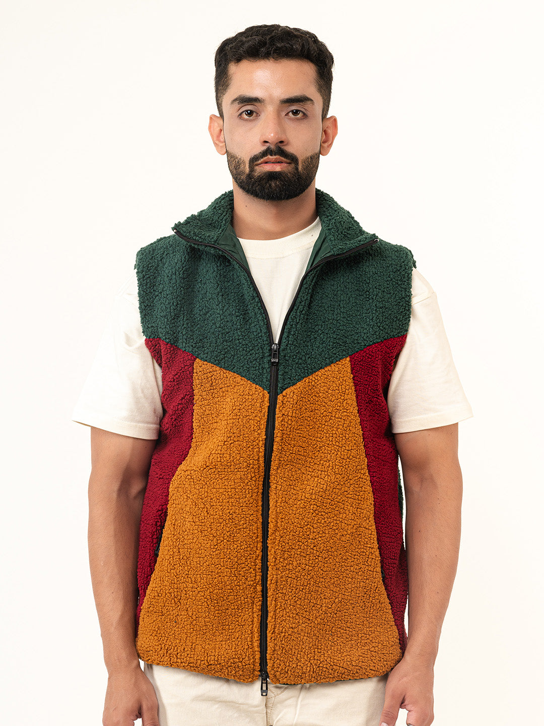 Multi Color Block Fleece Sherpa Jacket (Unisex)