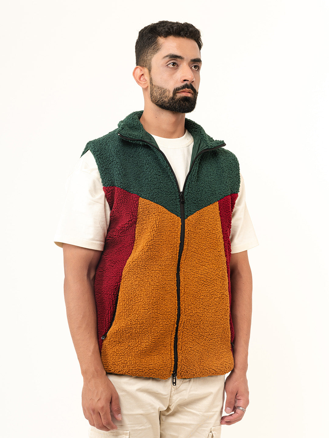 Multi Color Block Fleece Sherpa Jacket (Unisex)