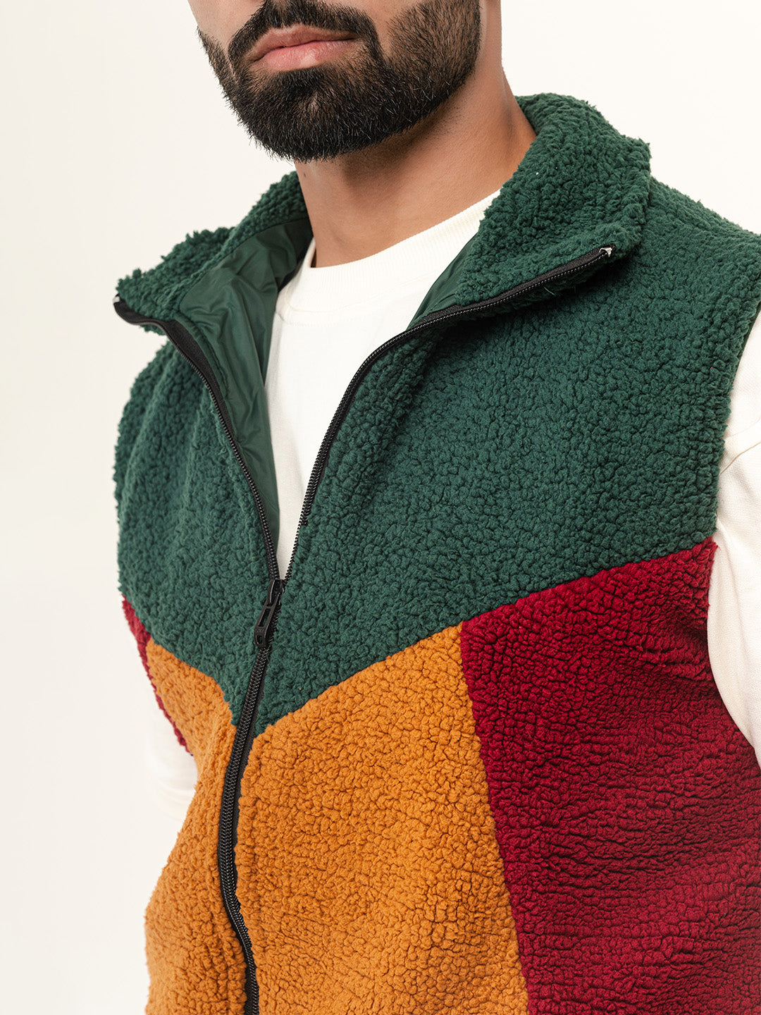 Multi Color Block Fleece Sherpa Jacket (Unisex)