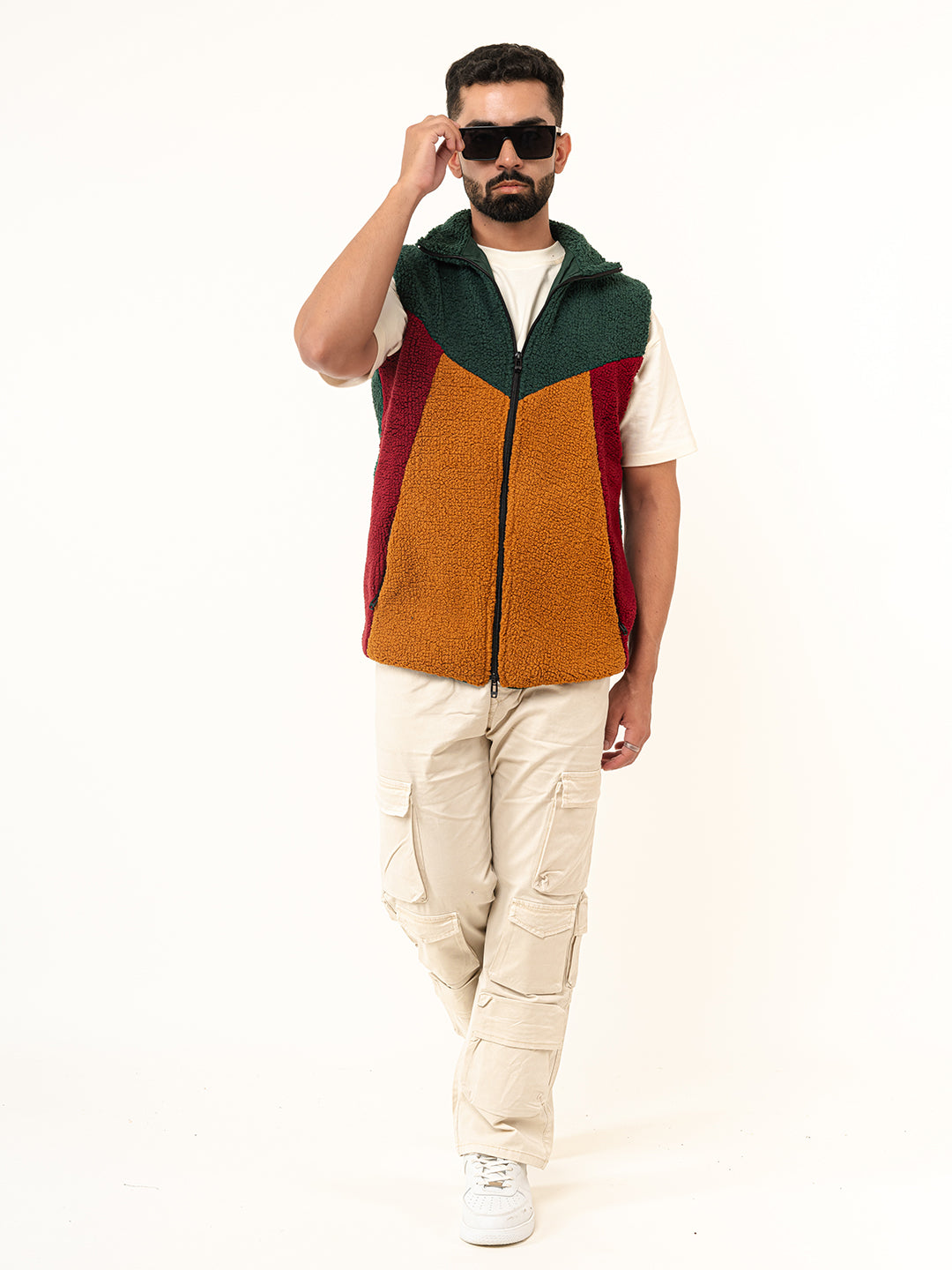 Multi Color Block Fleece Sherpa Jacket (Unisex)