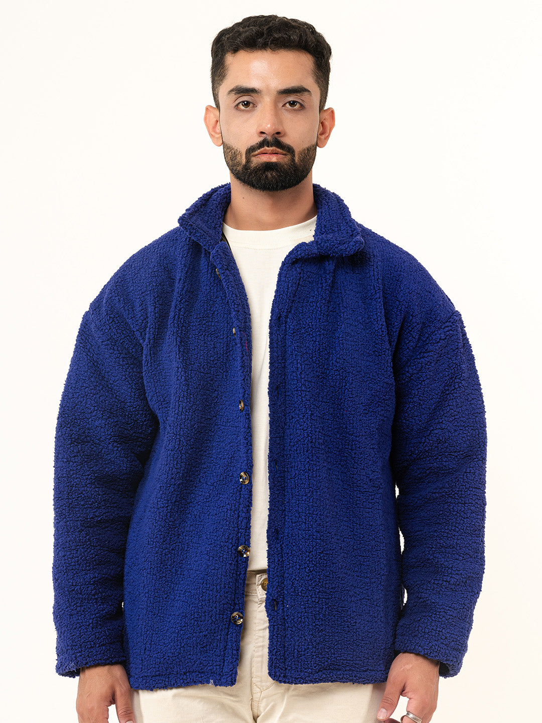 Blue Fleece Sherpa Jacket