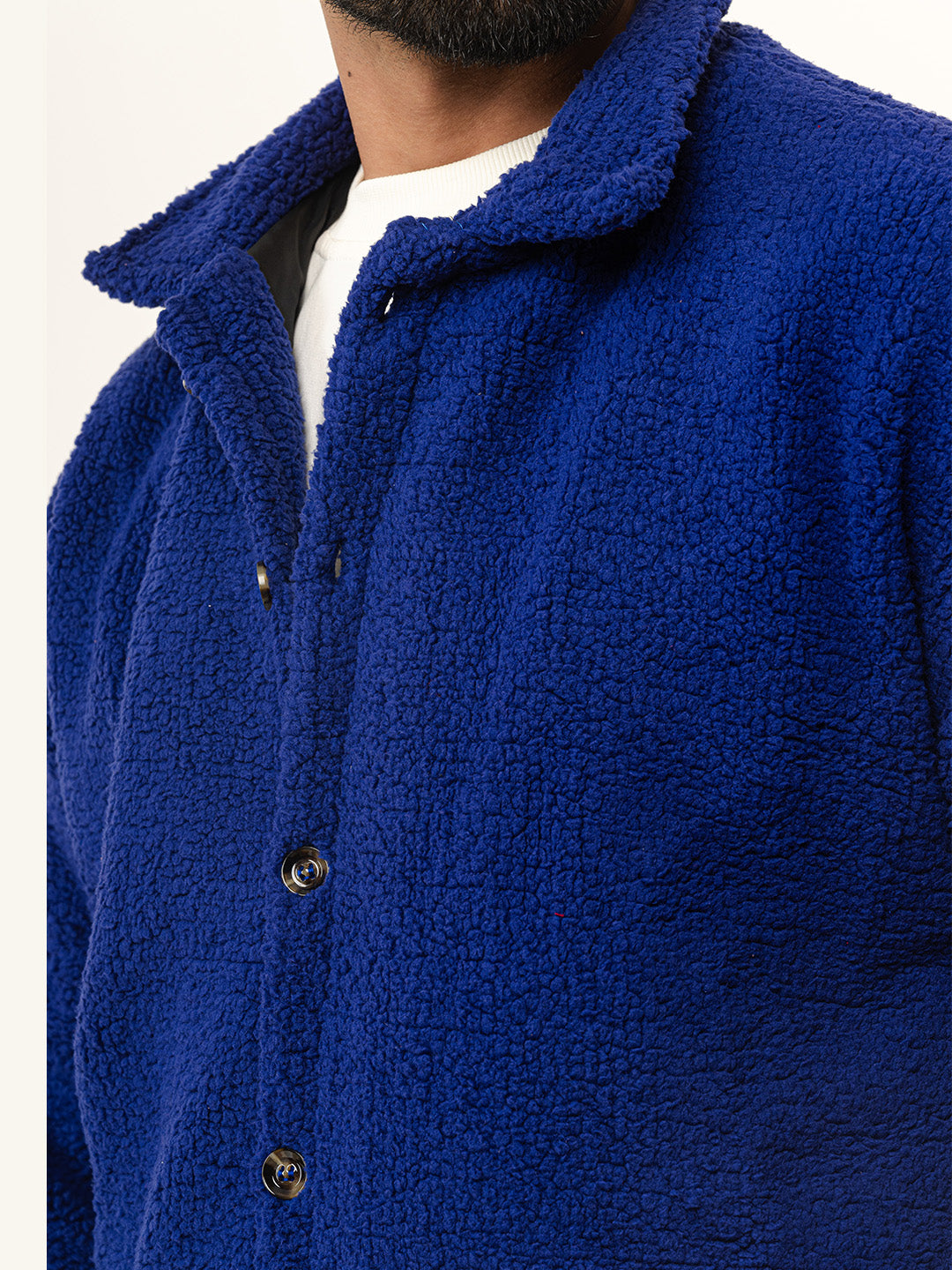 Blue Fleece Sherpa Jacket