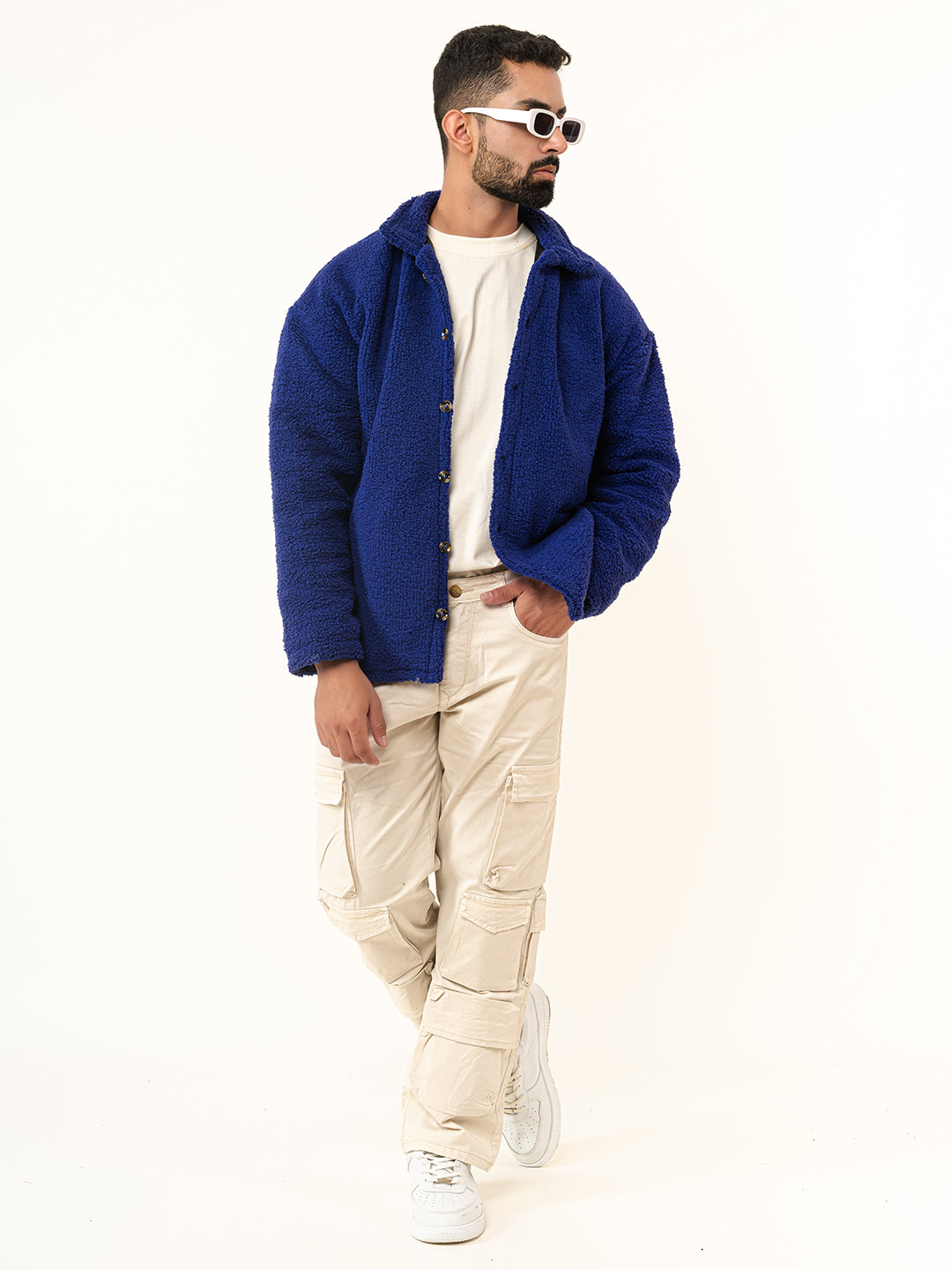 Blue Fleece Sherpa Jacket