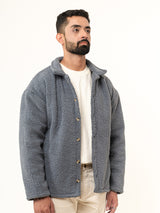 Grey Fleece Sherpa Jacket