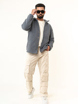 Grey Fleece Sherpa Jacket