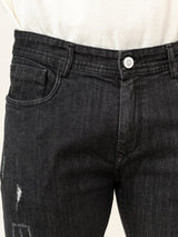 Black Denim Ankle Length Stretchable Men's Jeans