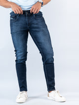 Dark Blue Skinny Ankle Fit Mens Denim Jeans