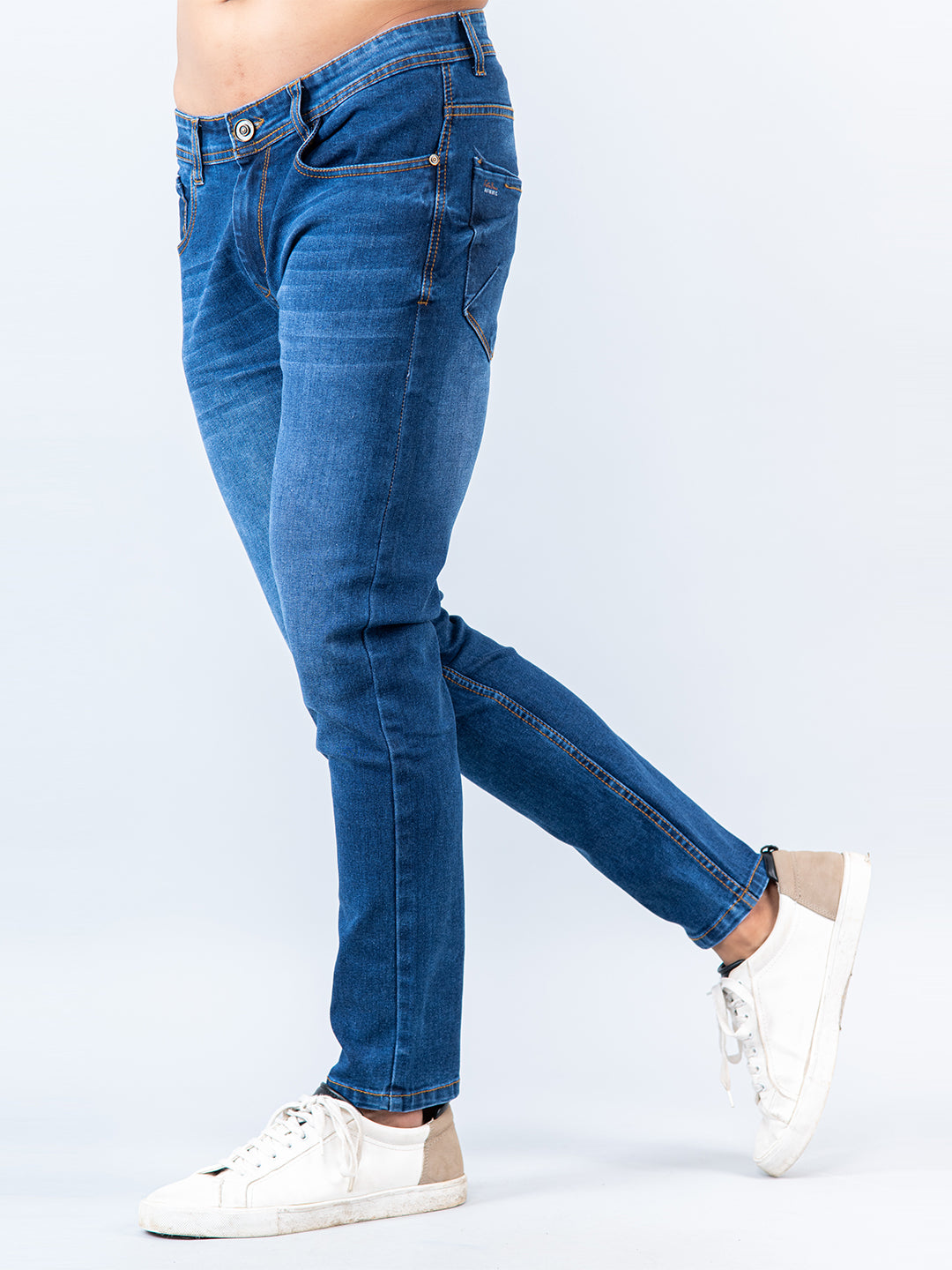 Blue Skinny Ankle Fit Mens Denim Jeans