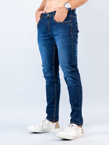 Dark Blue Skinny Ankle Fit Mens Denim Jeans