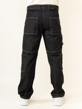 Carbon Black Straight-Flared Fit Denim Cargo