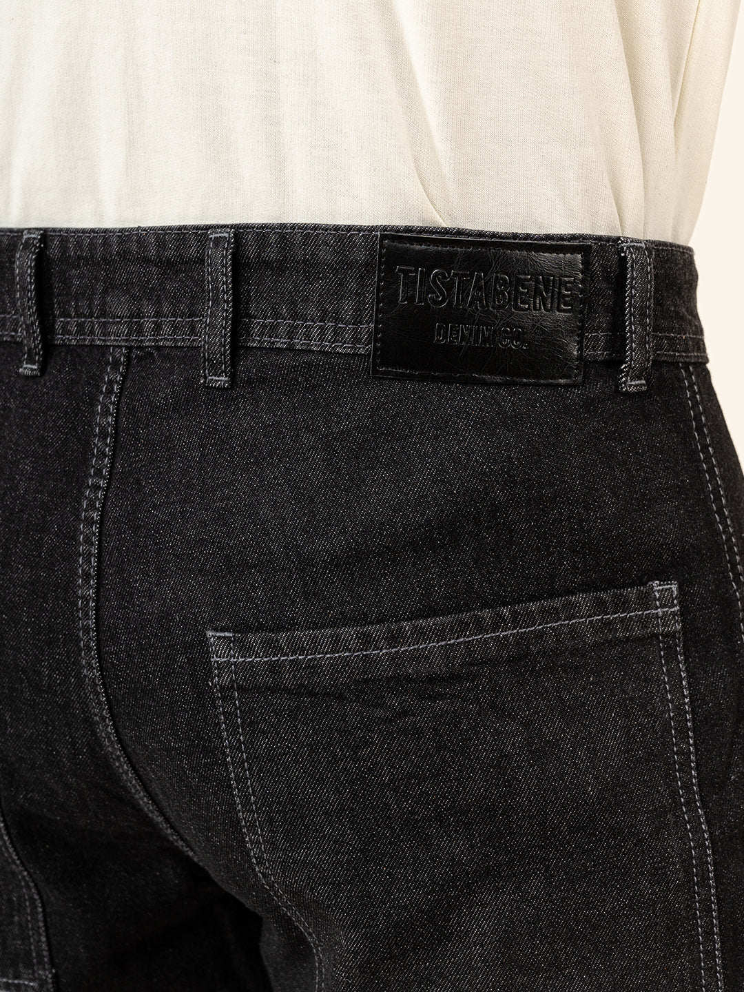 Carbon Black Straight-Flared Fit Denim Cargo