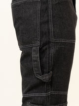 Carbon Black Straight-Flared Fit Denim Cargo