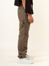 Brown Straight Fit Denim Cargo