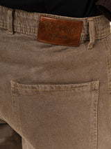 Brown Straight Fit Denim Cargo