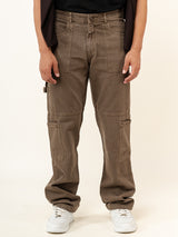 Brown Straight Fit Denim Cargo