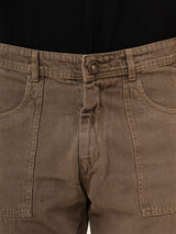 Brown Straight Fit Denim Cargo