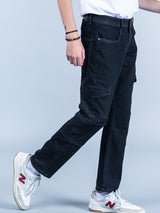 Carbon Black Baggy-Fit Cargo Denim Jeans