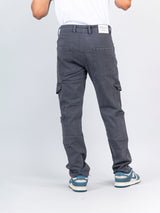 Grey Baggy-Fit Cargo Denim Jeans