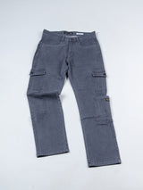 Grey Baggy-Fit Cargo Denim Jeans