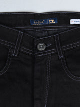 Black Straight Fit Cargo Denim Jeans