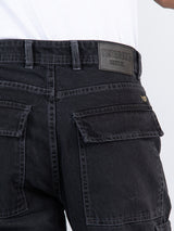 Light Black Cargo Baggy Fit Denim Jeans