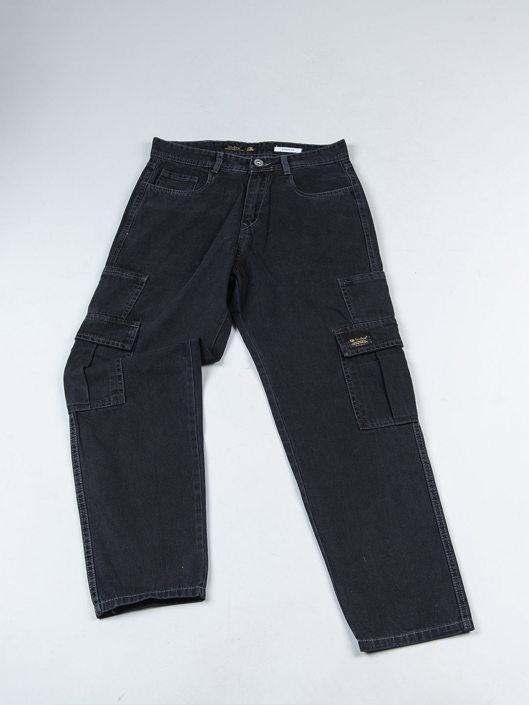 Light Black Cargo Baggy Fit Denim Jeans