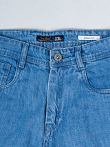 Blue Baggy-Fit Cargo Denim Jeans