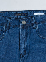 Mid Blue Baggy-Fit Cargo Denim Jeans