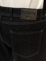 Black Colour Block Straight Fit Denim Jeans