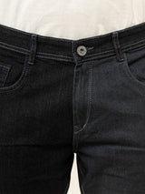 Black Colour Block Straight Fit Denim Jeans