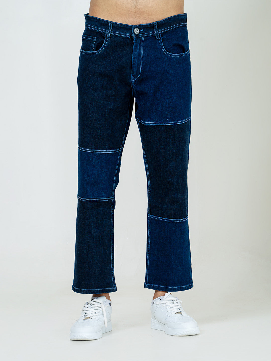 Navy Blue Straight Fit Denim Jeans