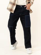 Dark Blue Straight Fit Denim Jeans