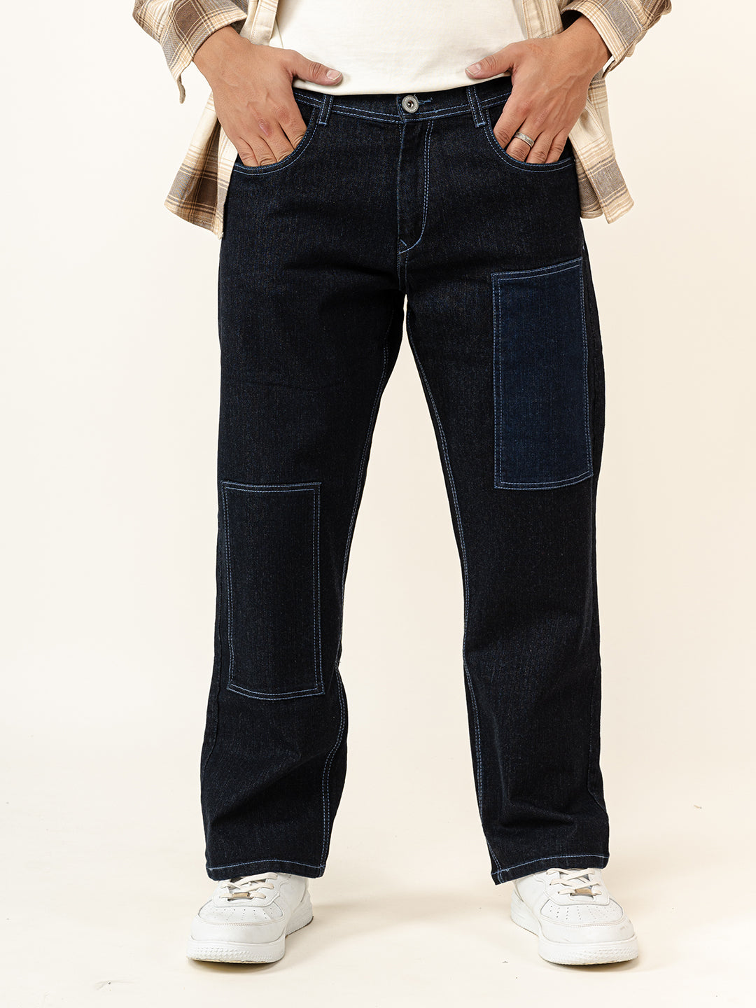 Dark Blue Straight Fit Denim Jeans