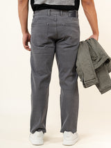 Grey Straight Fit Denim Jeans