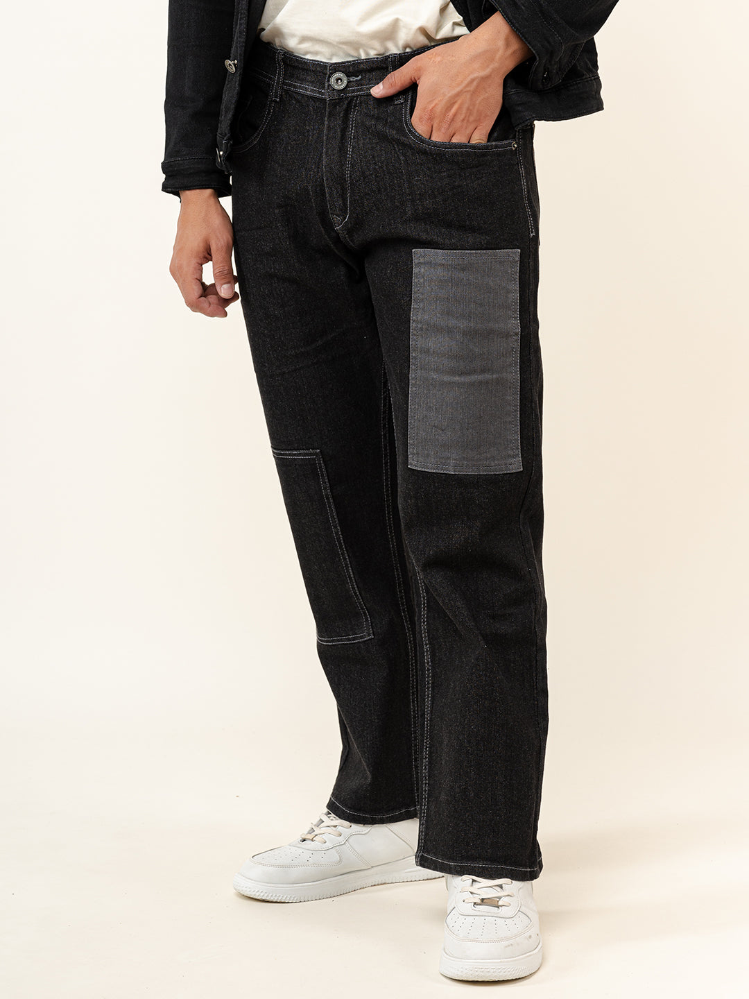 Black Straight Fit Denim Jeans