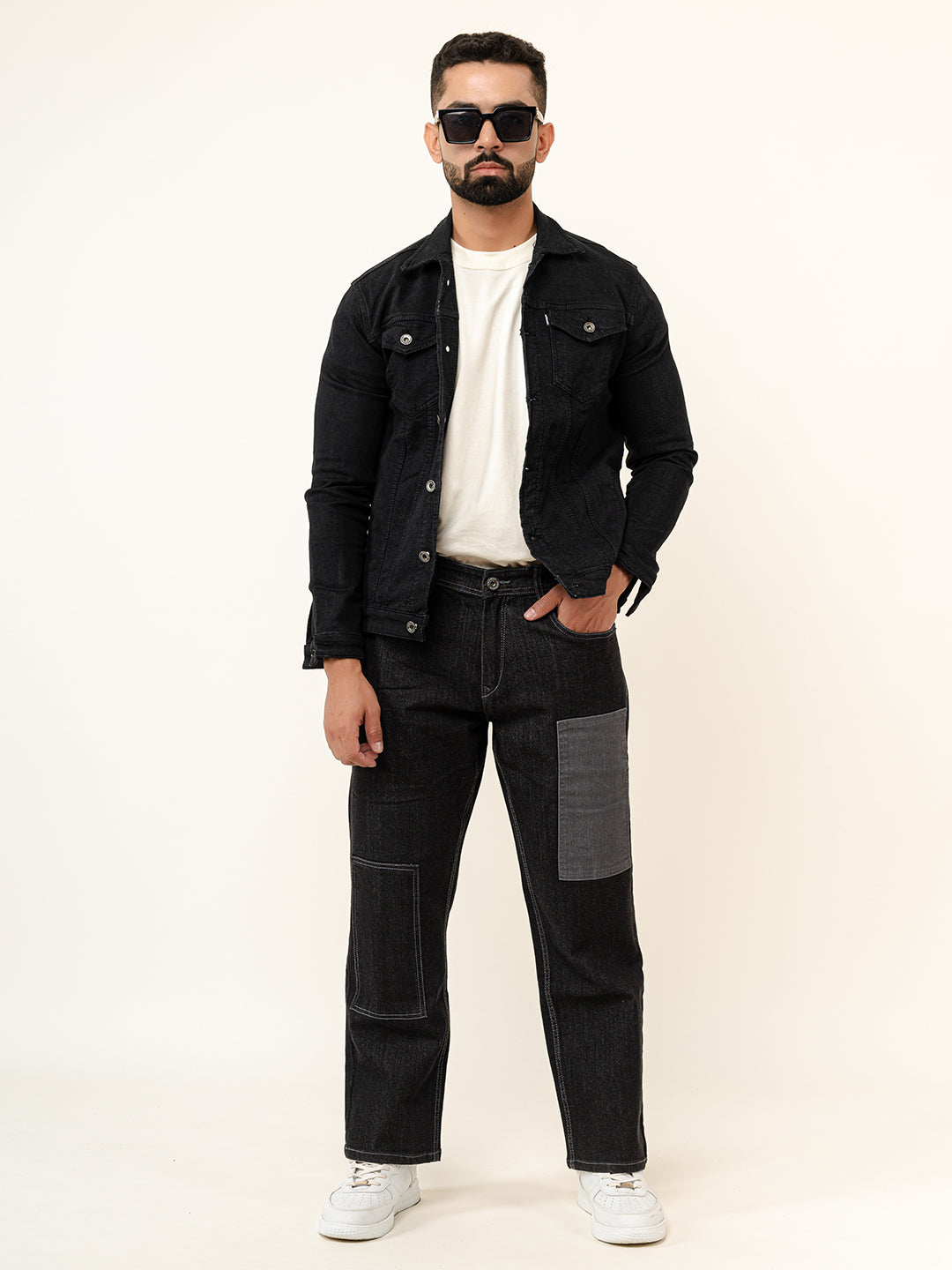 Black Straight Fit Denim Jeans