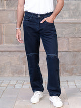 Navy blue denim jeans