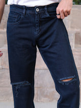 Navy blue denim jeans