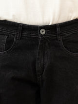 Black Knee Cut Mens Jeans