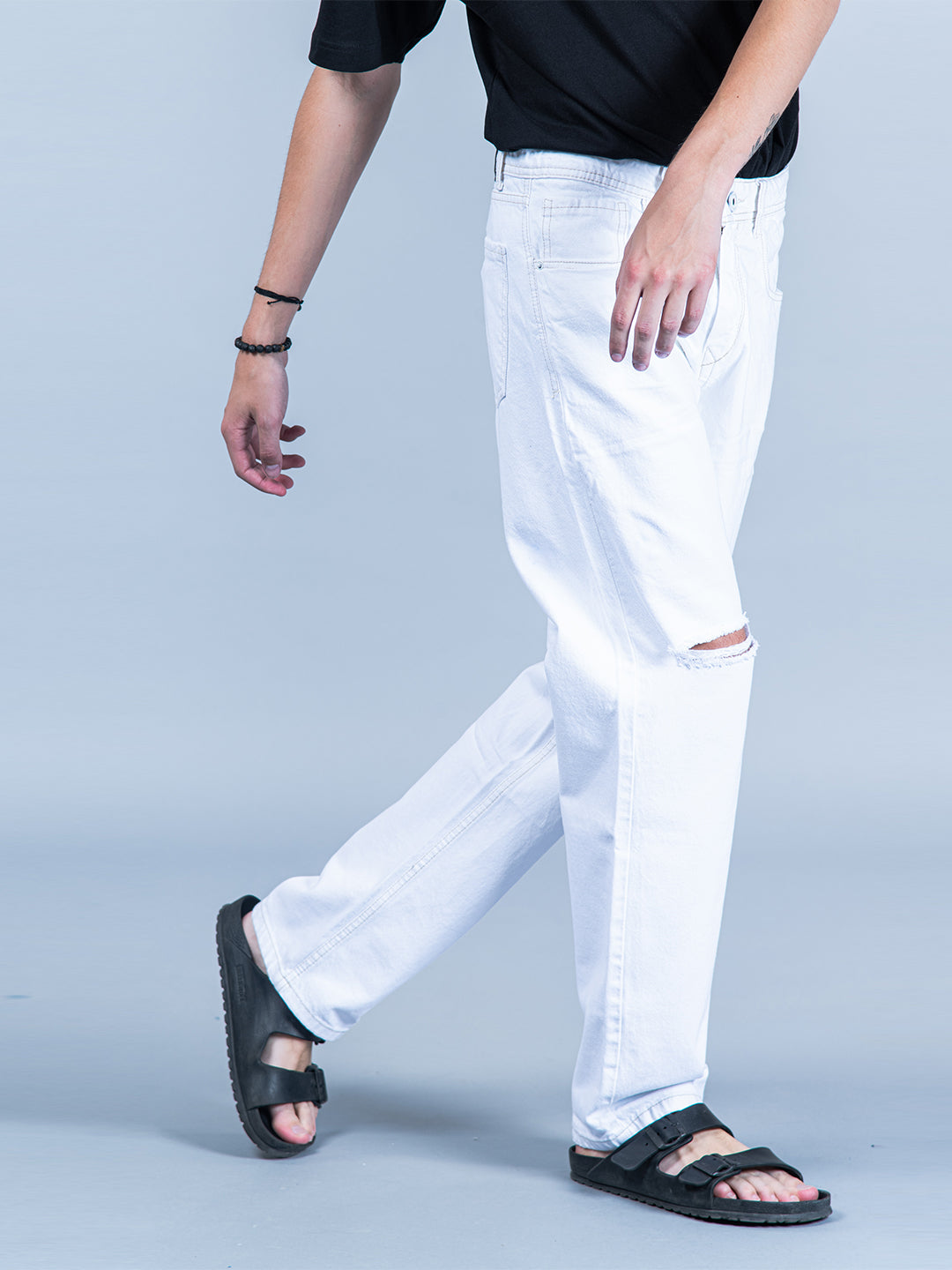 Men's Luxury Jeans - Off-White Slim Jeans Blue Cotton Paint Stains