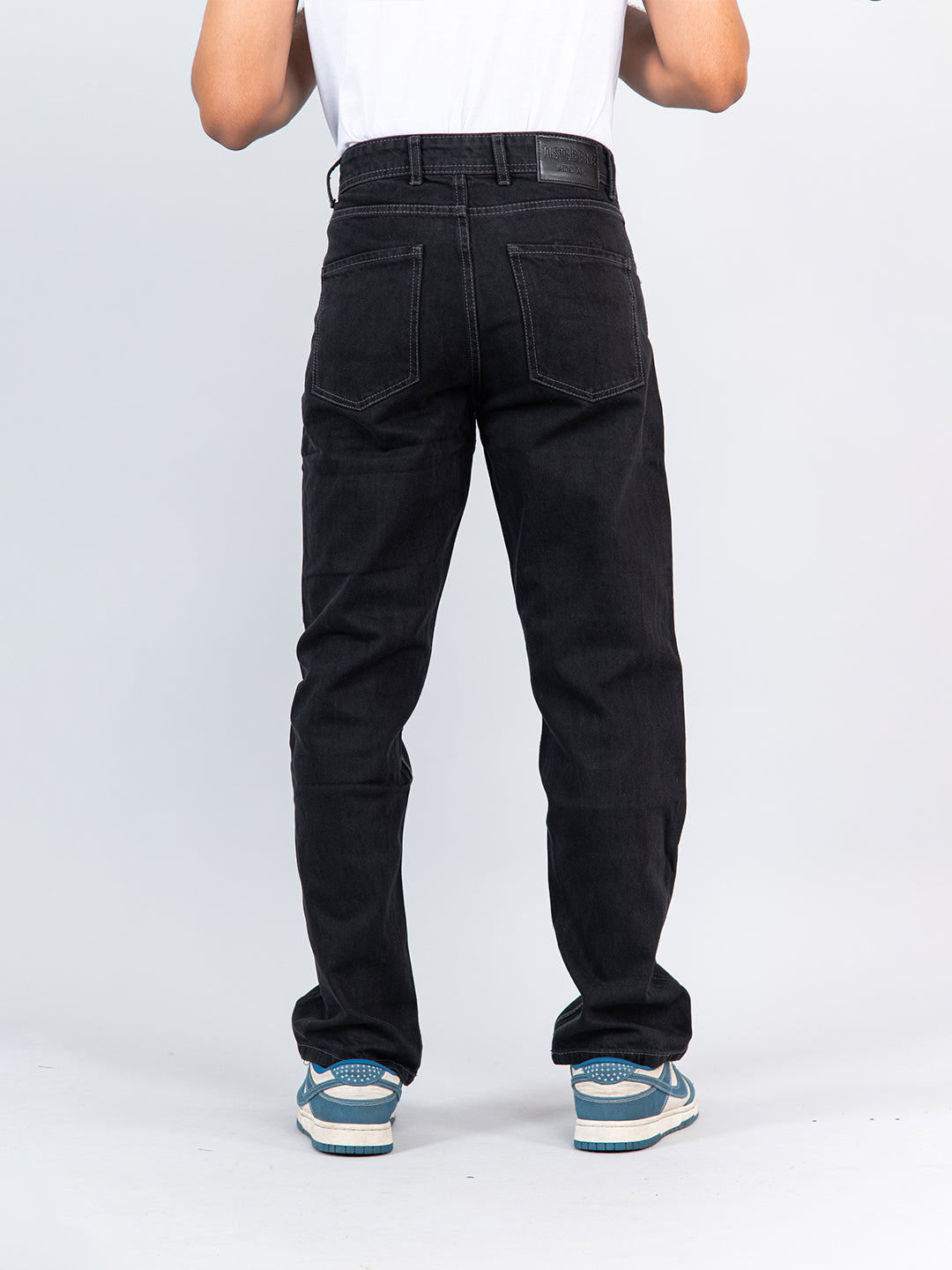 Dark Grey Straight Fit Mens Jeans