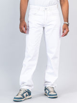 White Straight Fit Mens Jeans