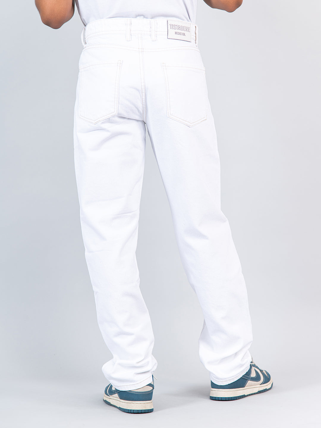 White Straight Fit Mens Jeans