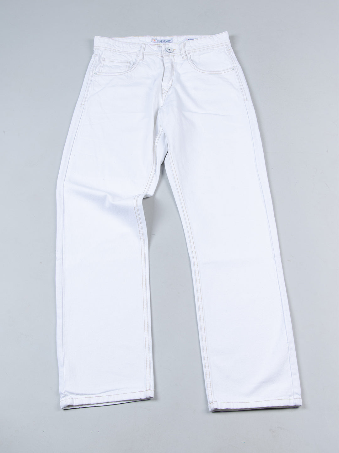 White Straight Fit Mens Jeans