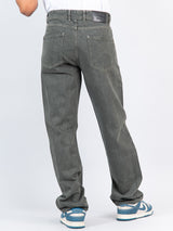 Olive Green Straight Fit Mens Jeans